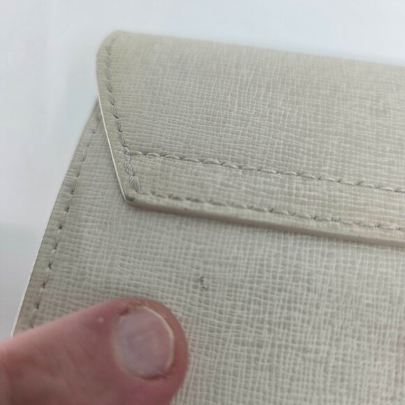 Furla Metropolis Mini Crossbody Bag White Saffiano Leather Gold Chain - Picture 13 of 14